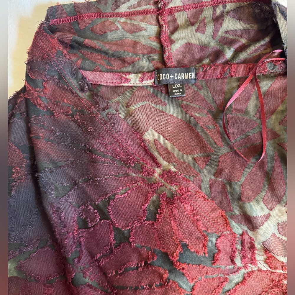Coco + Carmen Boho Velvet Burnout Knit Flowy Jacket - Picture 7 of 7